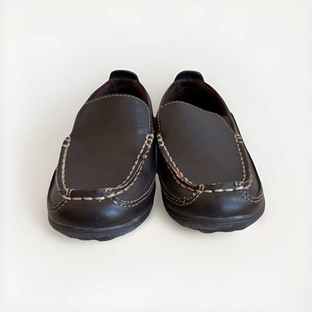 Cole Haan Lil Finley Children's Dark Brown Faux Leather Driving Mocs Size 10 - Picture 5 of 6